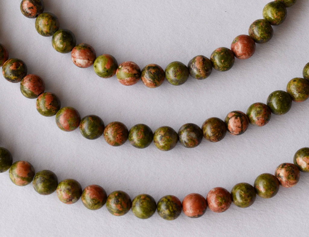 Unakite Beads, Natural Round Crystal Beads 4mm to 10mm | | Wiccan Center