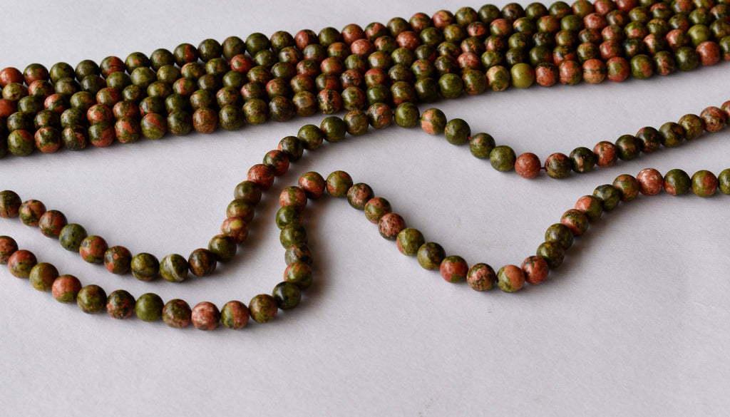 Unakite Beads, Natural Round Crystal Beads 4mm to 10mm | | Wiccan Center