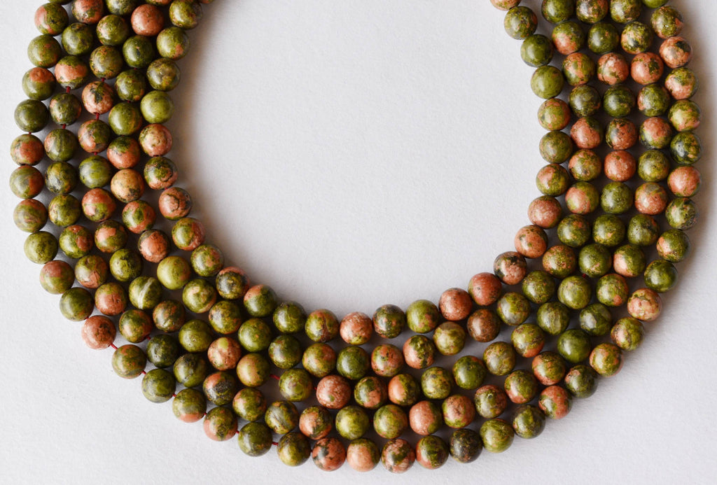 Unakite Beads, Natural Round Crystal Beads 4mm to 10mm | | Wiccan Center