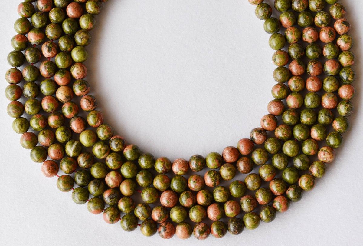 Unakite Beads, Natural Round Crystal Beads 4mm to 10mm | | Wiccan Center