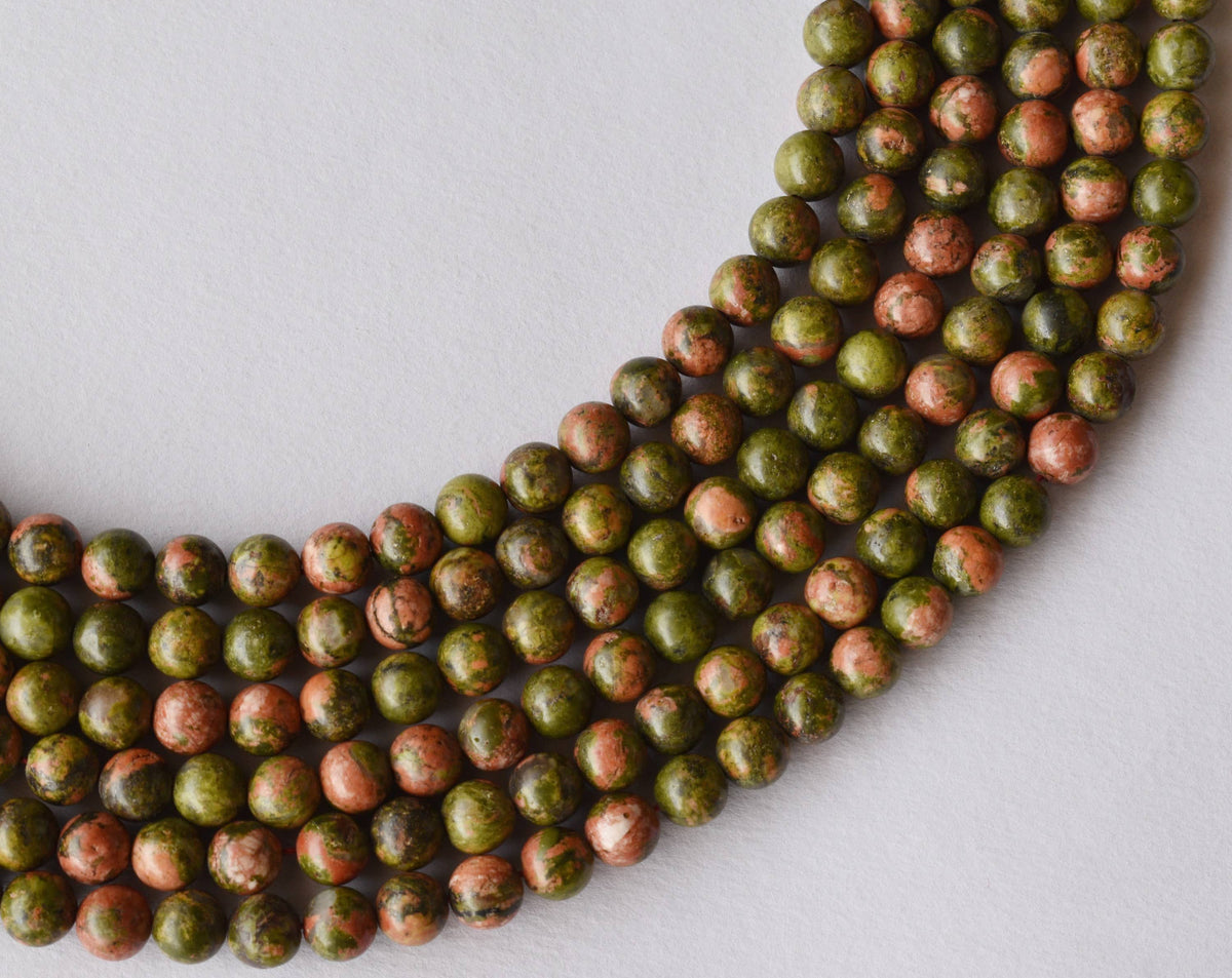 Unakite Beads, Natural Round Crystal Beads 4mm to 10mm