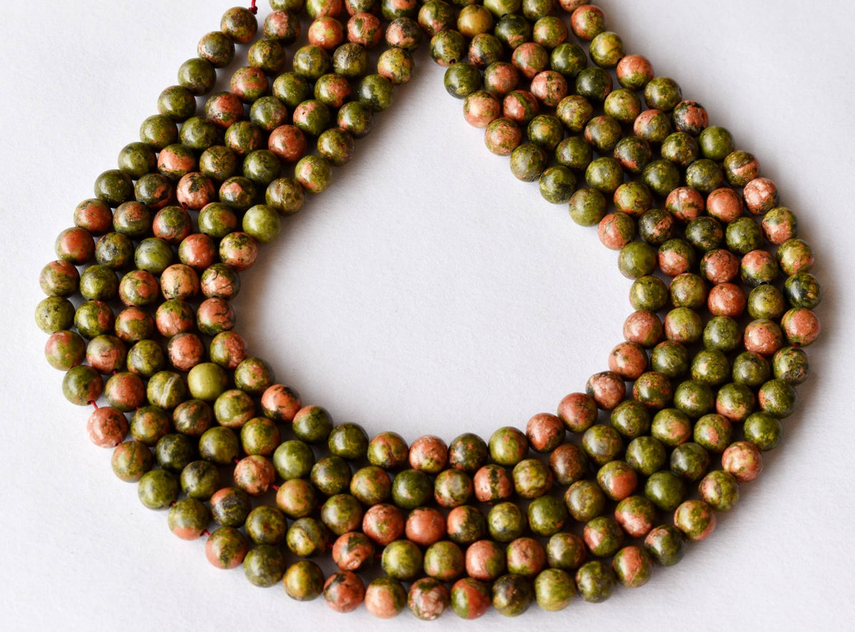Unakite Beads, Natural Round Crystal Beads 4mm to 10mm | | Wiccan Center