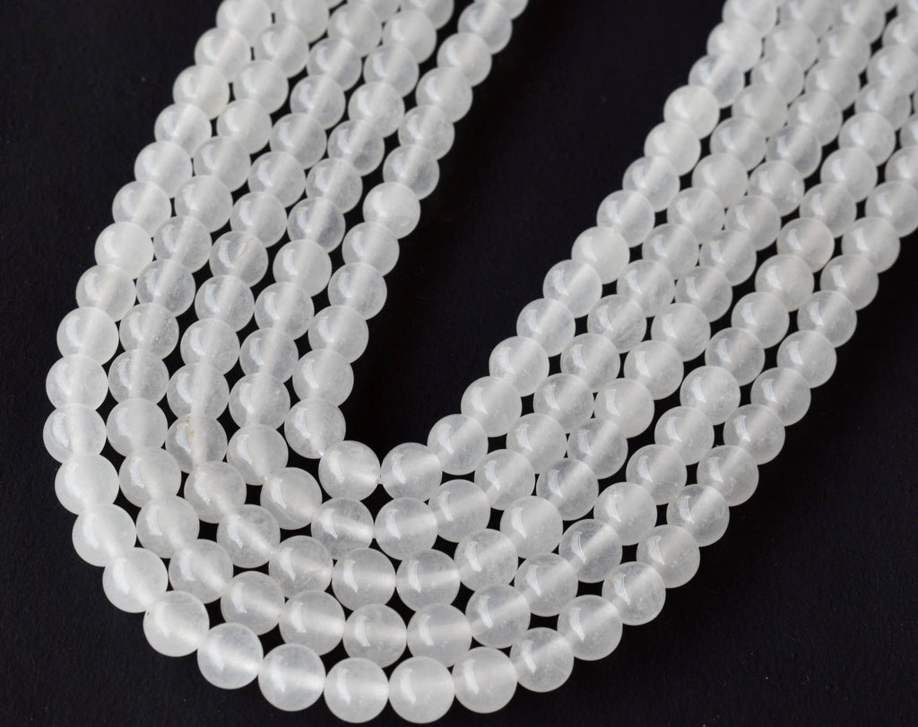White Agate Beads, Natural Round Crystal Beads 8mm to 10mm
