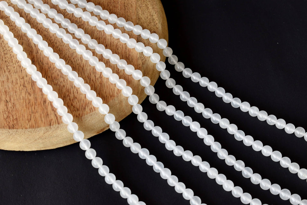 White Agate Beads, Natural Round Crystal Beads 8mm to 10mm
