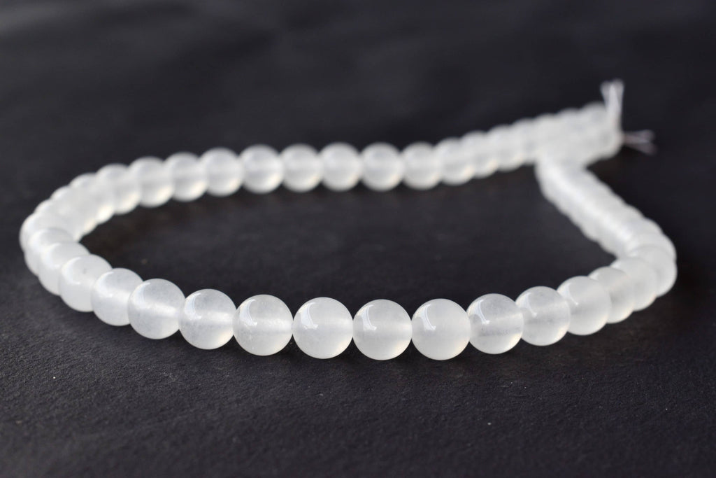 White Agate Beads, Natural Round Crystal Beads 8mm to 10mm