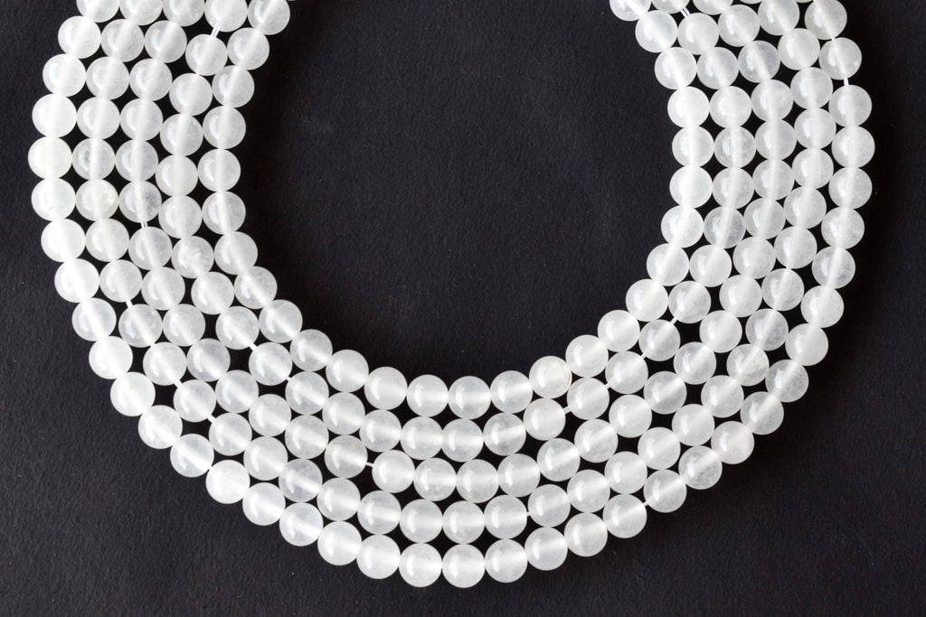 White Agate Beads, Natural Round Crystal Beads 8mm to 10mm
