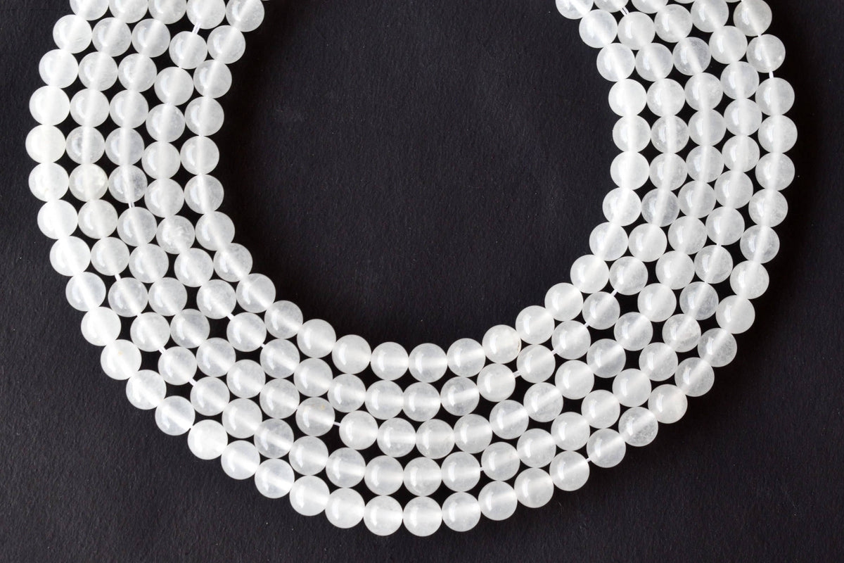 White Agate Beads, Natural Round Crystal Beads 8mm to 10mm