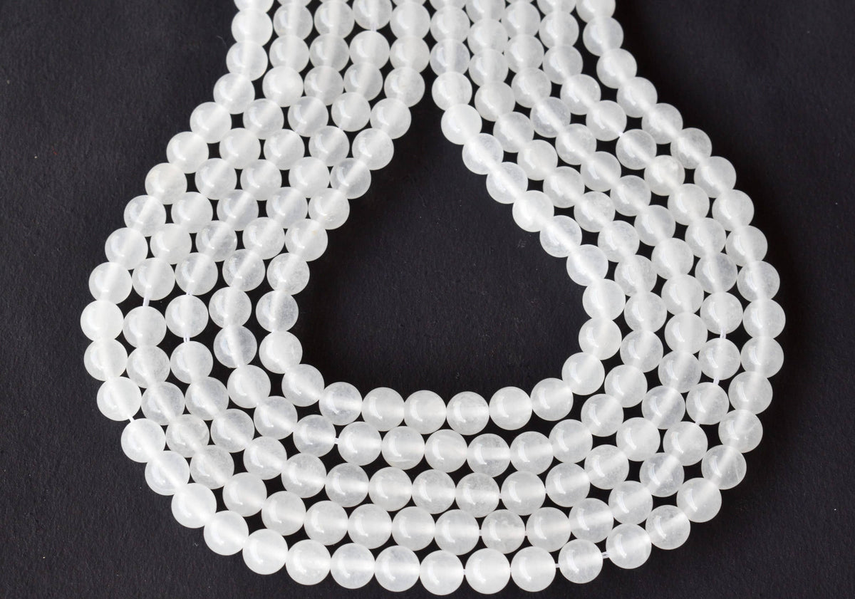 White Agate Beads, Natural Round Crystal Beads 8mm to 10mm