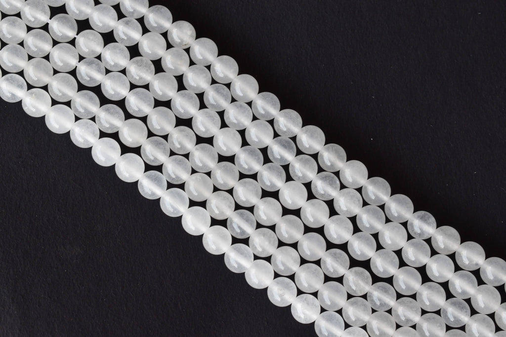 White Agate Beads, Natural Round Crystal Beads 8mm to 10mm