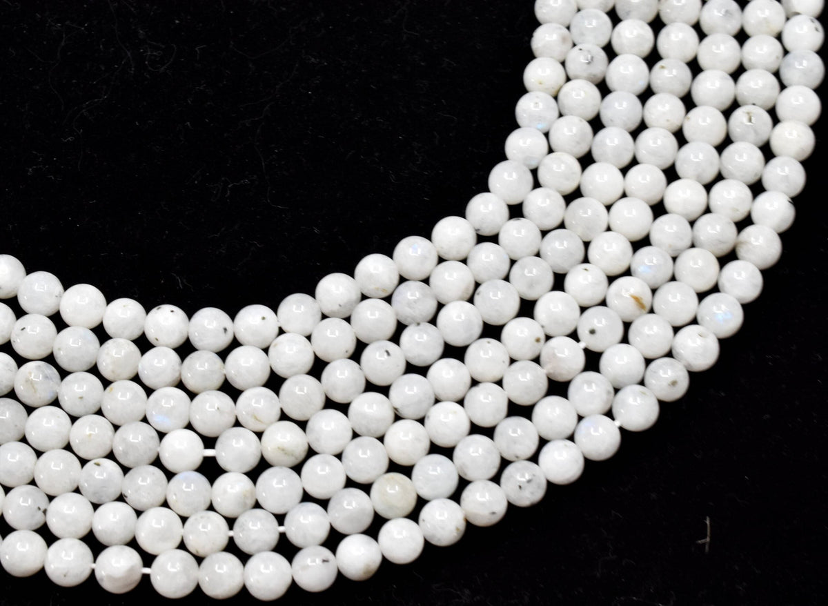 White Rainbow Moonstone Beads, Natural Round Crystal Beads 4mm to 10mm | | Wiccan Center