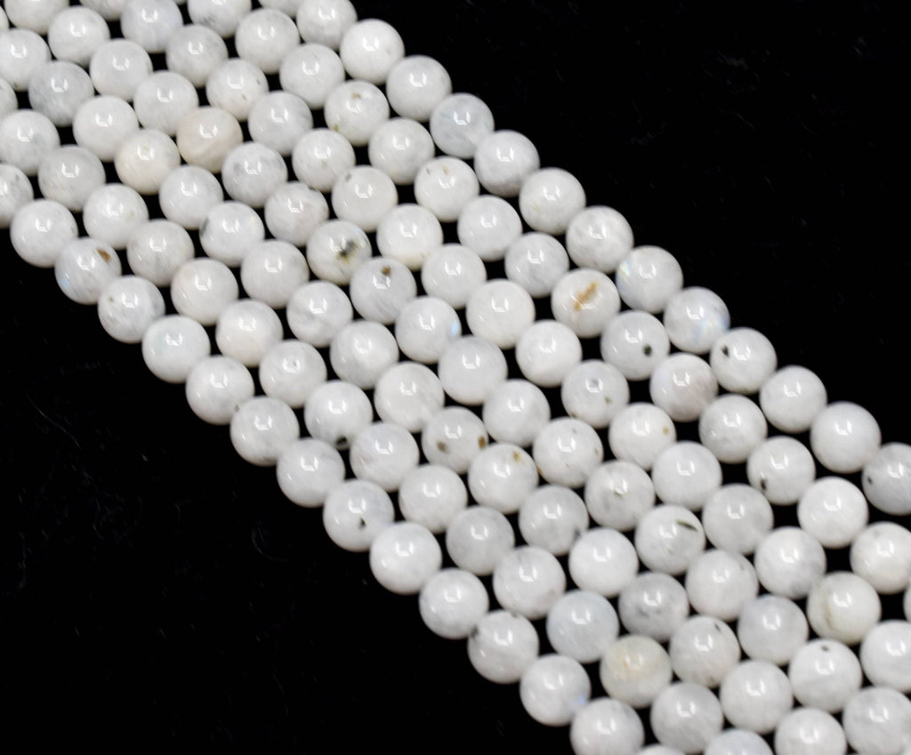 White Rainbow Moonstone Beads, Natural Round Crystal Beads 4mm to 10mm | | Wiccan Center