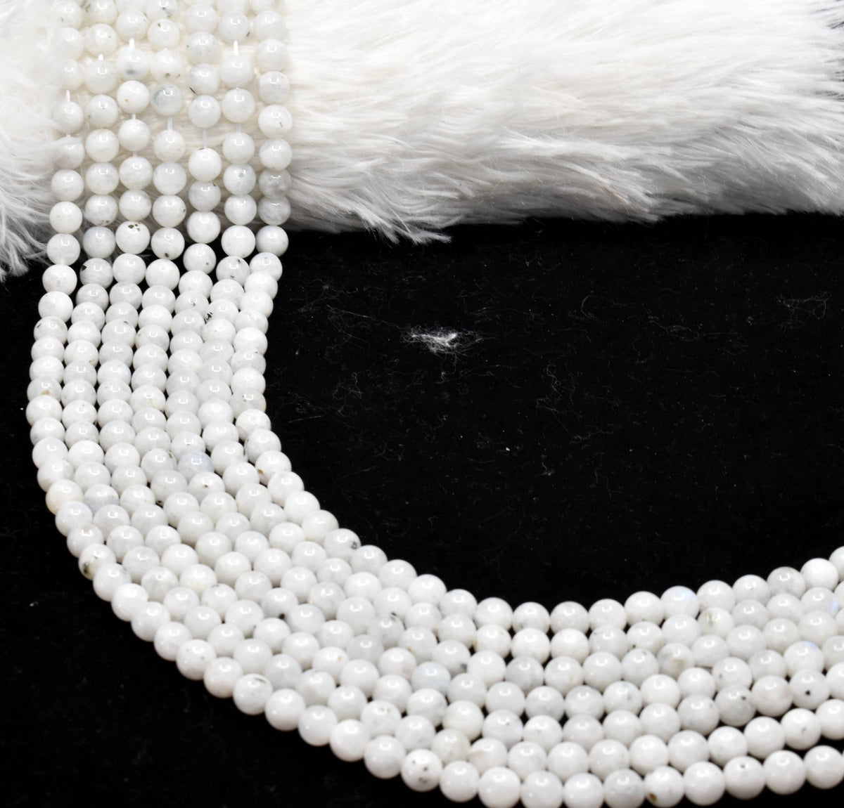 White Rainbow Moonstone Beads, Natural Round Crystal Beads 4mm to 10mm | | Wiccan Center