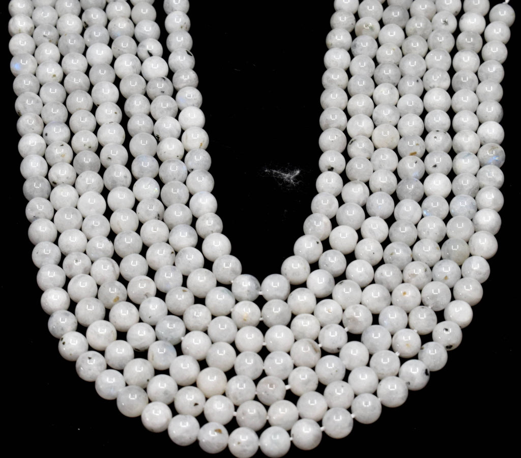 White Rainbow Moonstone Beads, Natural Round Crystal Beads 4mm to 10mm | | Wiccan Center