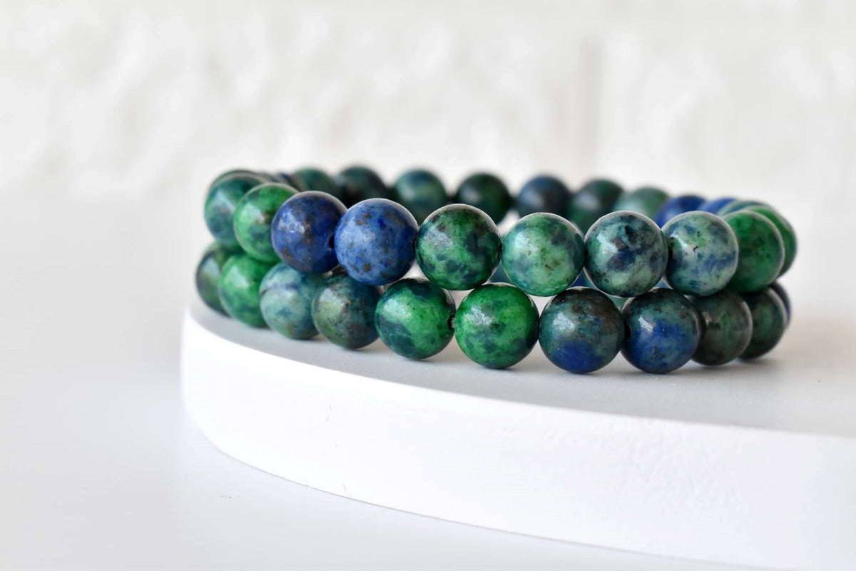 Azurite Malachite Bracelet(Insight and Self-Discipline).