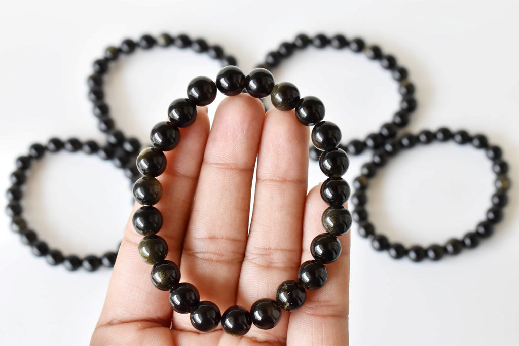 Golden Obsidian Bracelet (Trauma and Releases Imbalances, Negative Energies) | Bracelets | Wiccan Center
