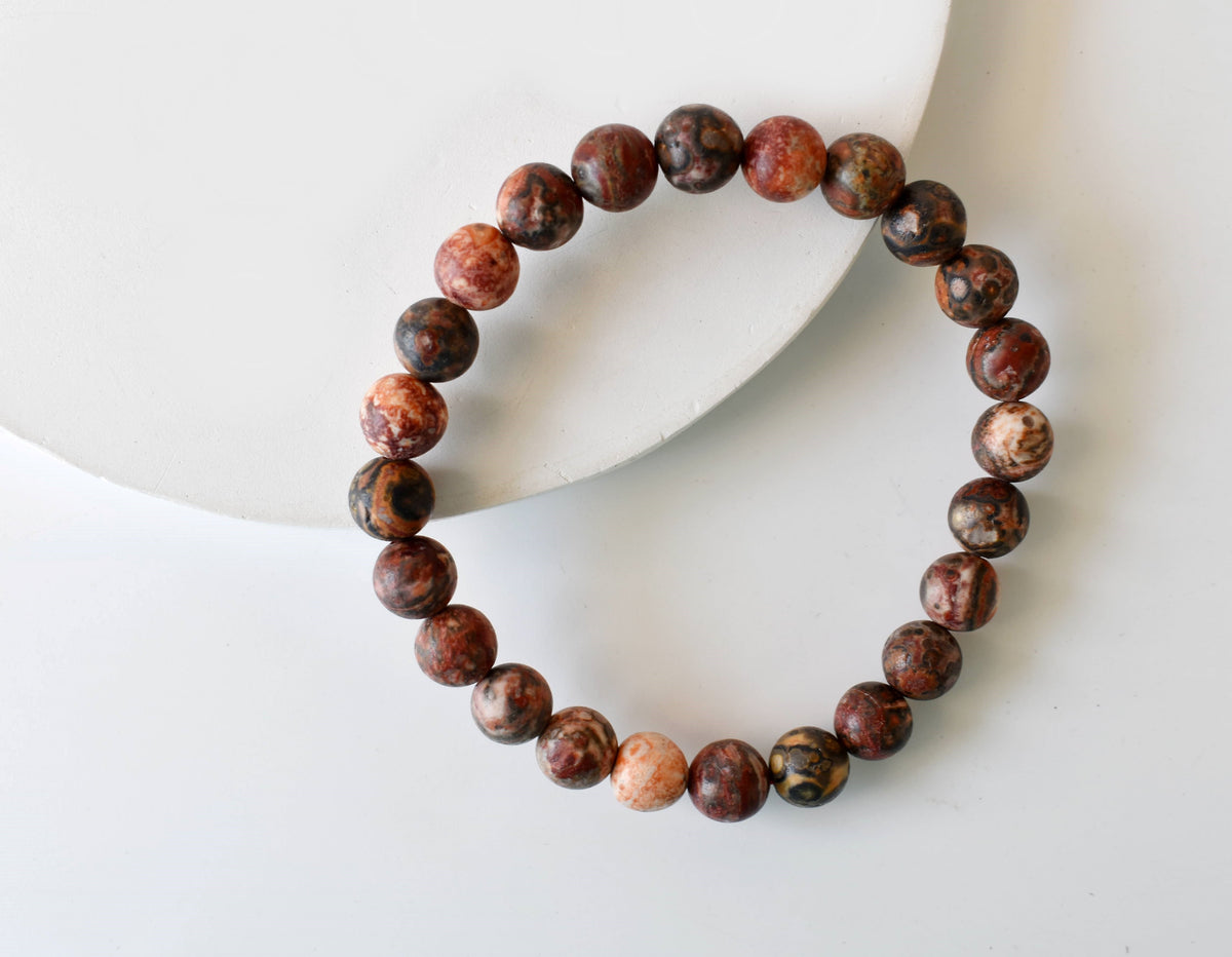 Leopardskin Jasper Bracelet (Leadership and Chakra Cleansing). | Bracelets | Wiccan Center
