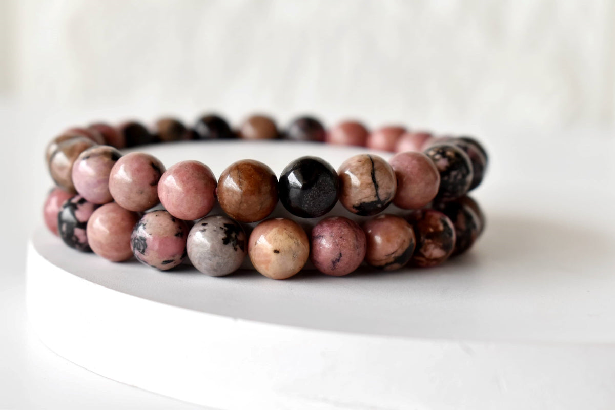 Rhodonite Bracelet (Empathy and Dispelling Negative Energy).