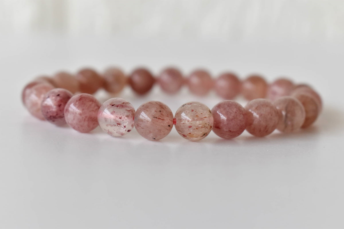 Strawberry Quartz Bracelet (Attraction and Emotional Calmness) | Bracelets | Wiccan Center