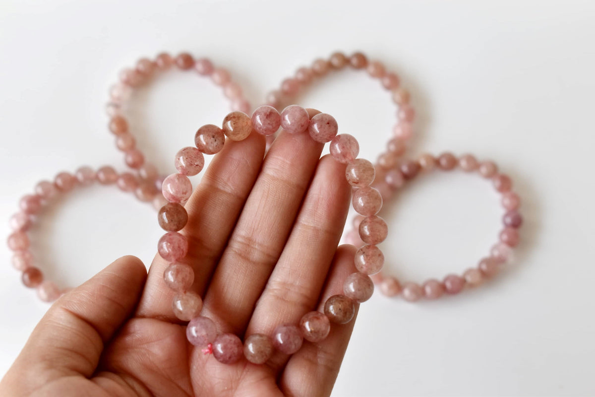 Strawberry Quartz Bracelet (Attraction and Emotional Calmness) | Bracelets | Wiccan Center