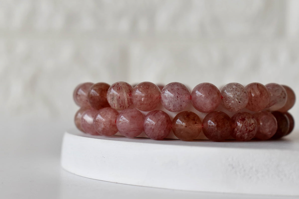 Strawberry Quartz Bracelet (Attraction and Emotional Calmness) | Bracelets | Wiccan Center
