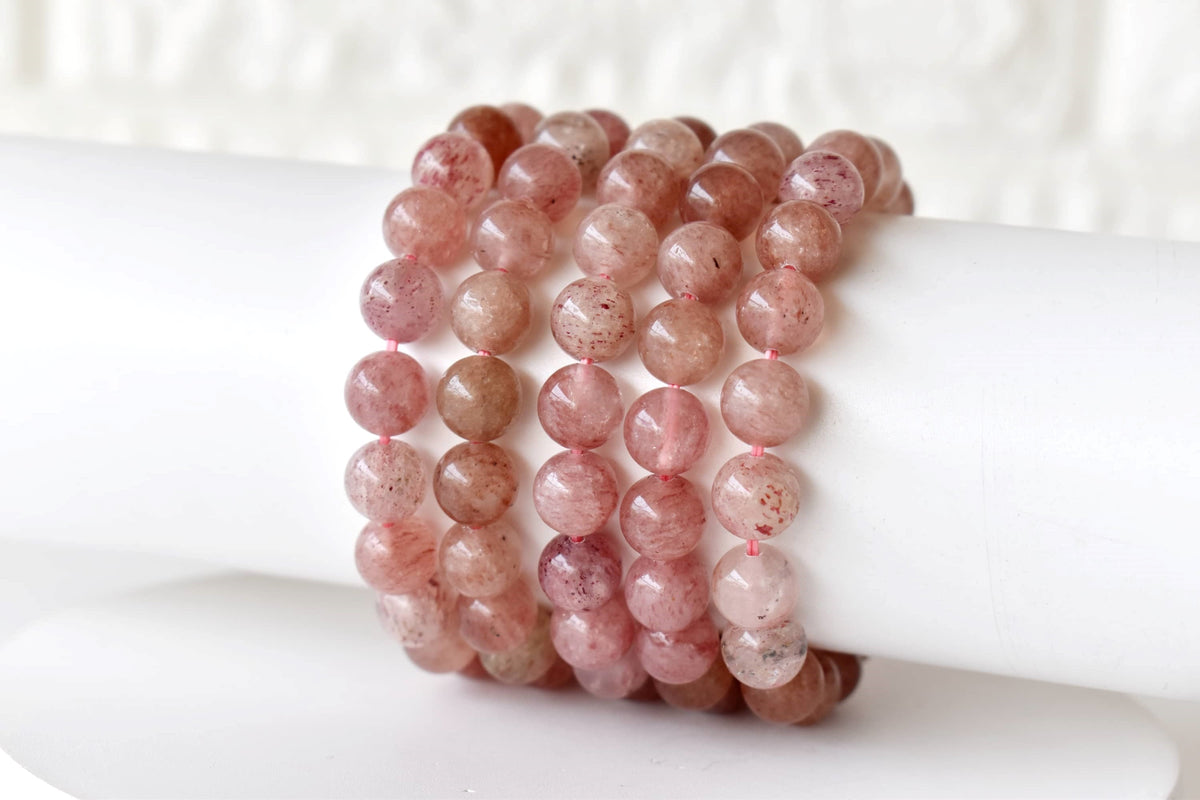 Strawberry Quartz Bracelet (Attraction and Emotional Calmness) | Bracelets | Wiccan Center