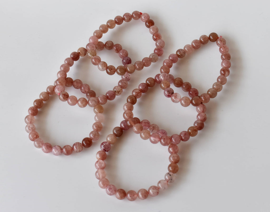 Strawberry Quartz Bracelet (Attraction and Emotional Calmness) | Bracelets | Wiccan Center