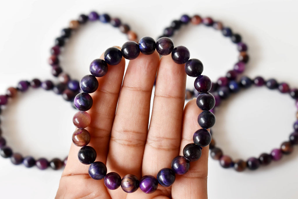 Violet Heated Tiger Cats Eye Bracelet (Creativity and Intuition).