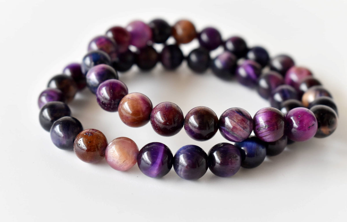 Violet Heated Tiger Cats Eye Bracelet (Creativity and Intuition).