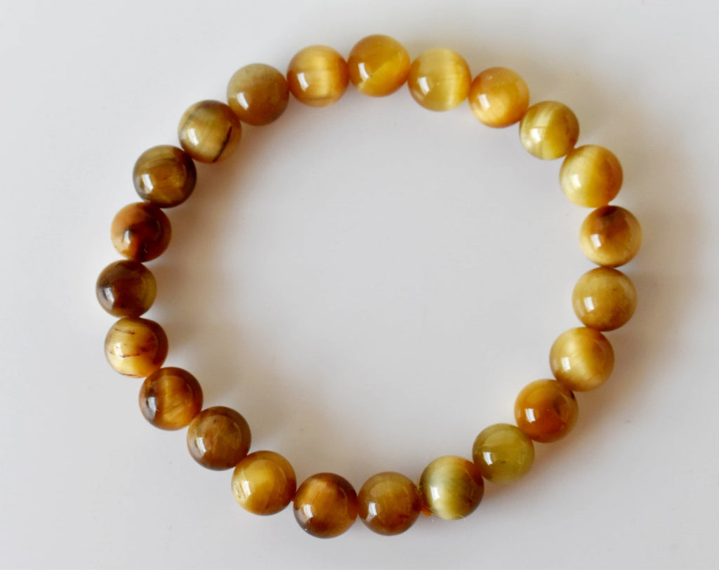 Yellow Heated Tiger Cats Eye Bracelet (Prosperity and Creativity)