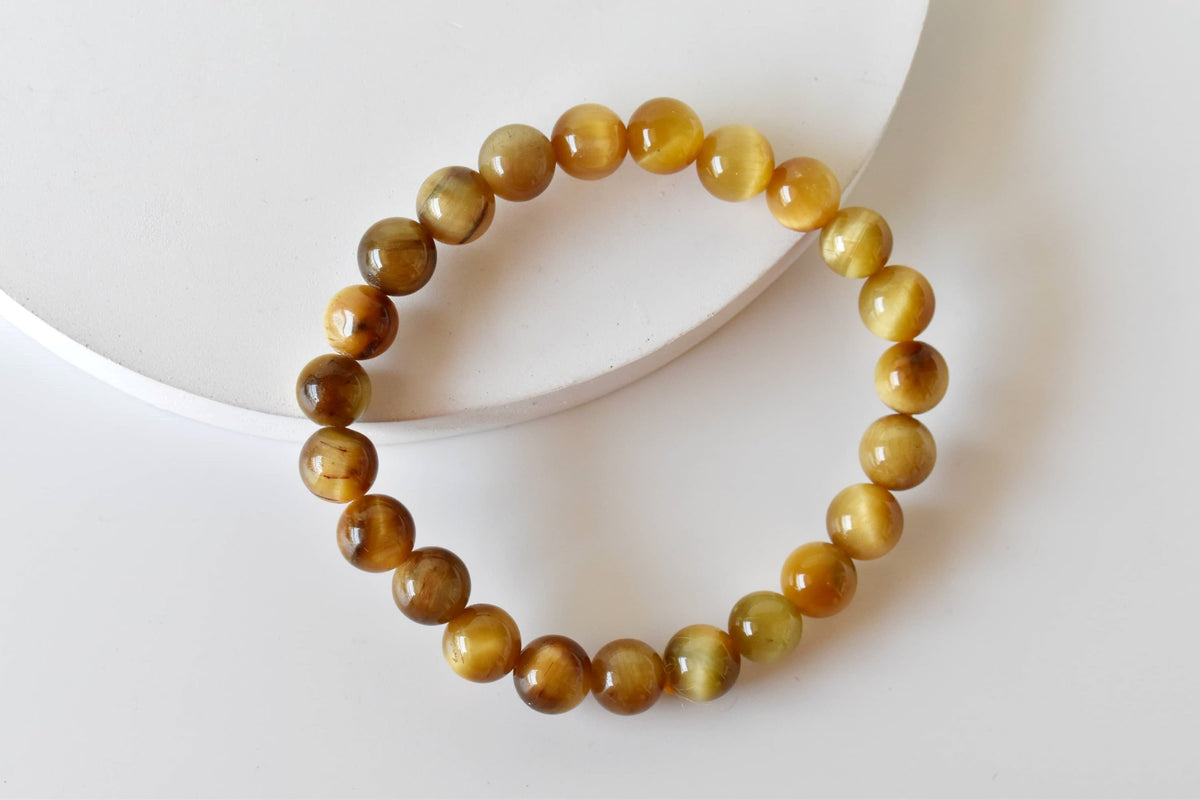 Yellow Heated Tiger Cats Eye Bracelet (Prosperity and Creativity)