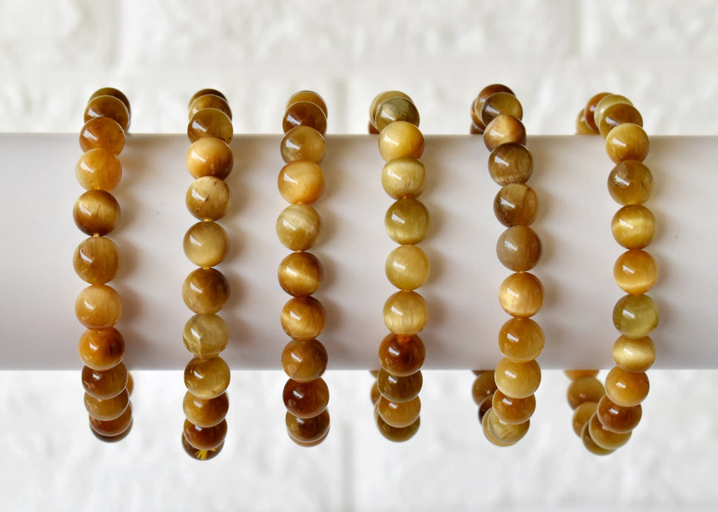 Yellow Heated Tiger Cats Eye Bracelet (Prosperity and Creativity)