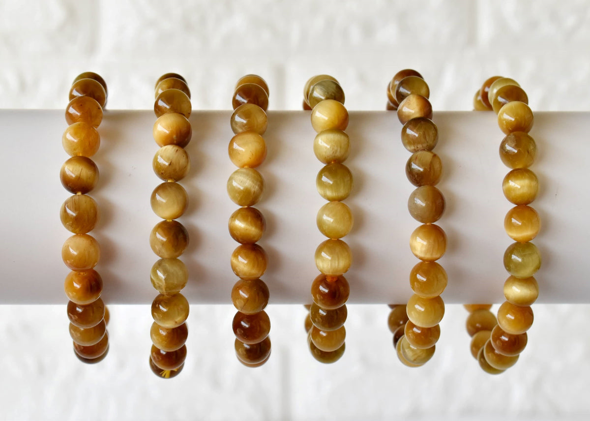 Yellow Heated Tiger Cats Eye Bracelet (Prosperity and Creativity)