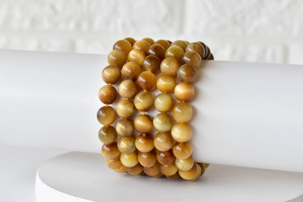Yellow Heated Tiger Cats Eye Bracelet (Prosperity and Creativity)
