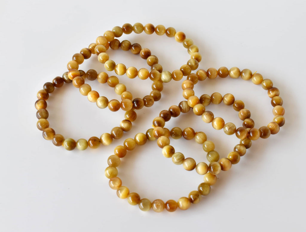 Yellow Heated Tiger Cats Eye Bracelet (Prosperity and Creativity)