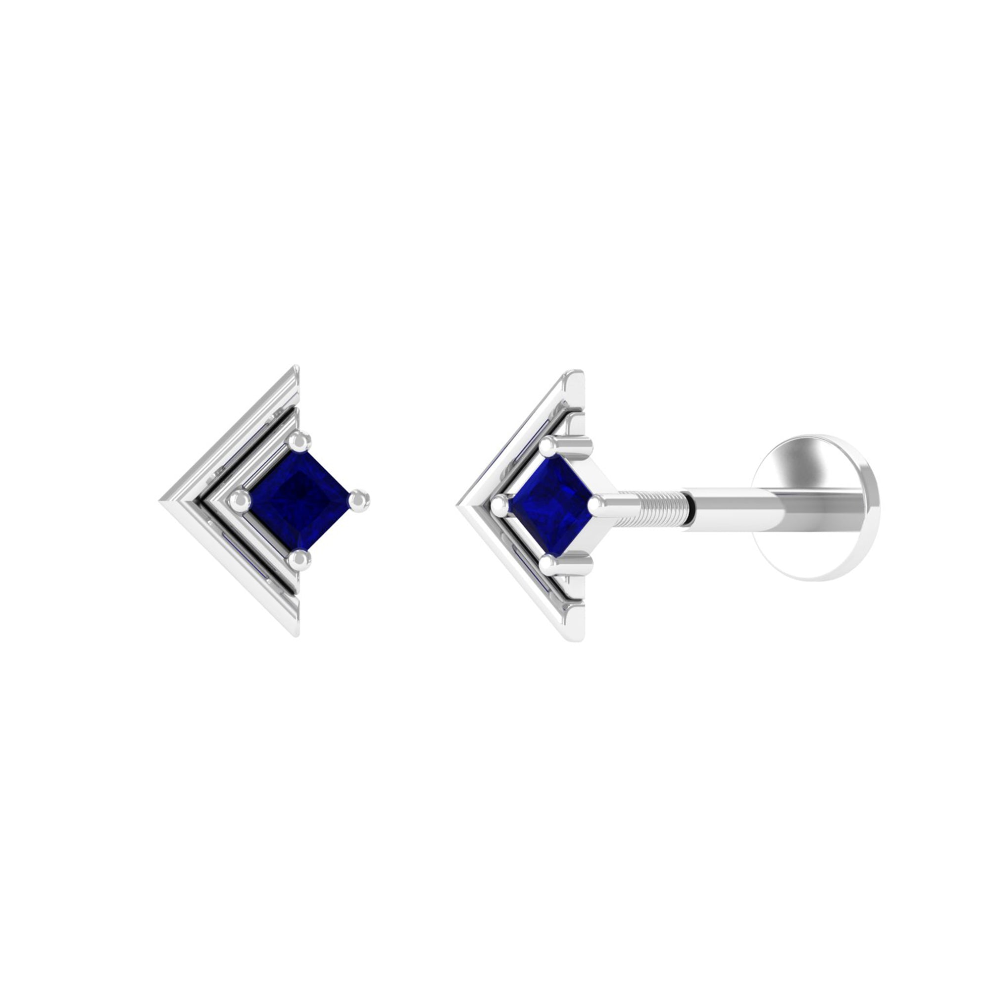 Real Blue Sapphire Solitaire Tragus Earring | Body Jewelry | Wiccan Center