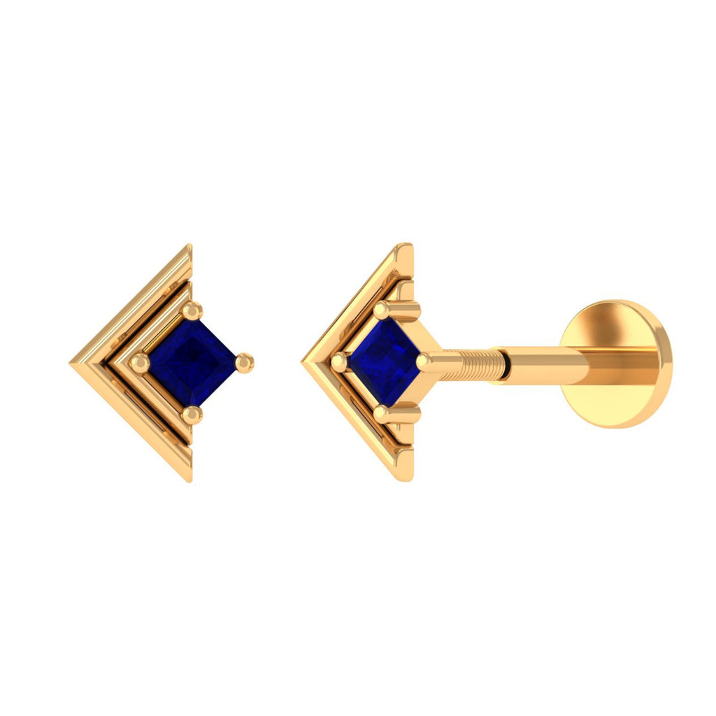 Real Blue Sapphire Solitaire Tragus Earring | Body Jewelry | Wiccan Center