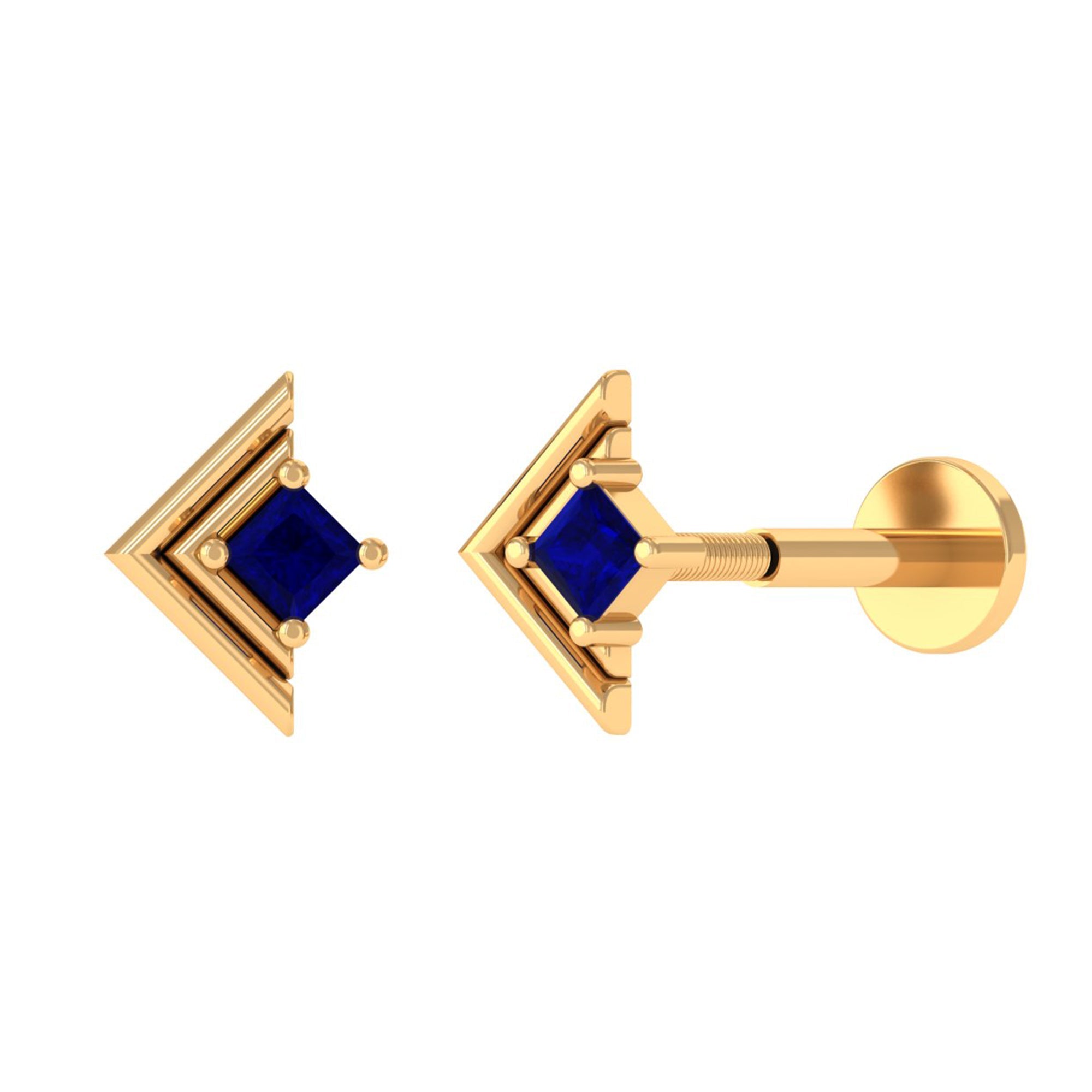 Real Blue Sapphire Solitaire Tragus Earring | Body Jewelry | Wiccan Center