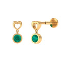 Emerald Heart Drop Earring for Tragus Piercing | Body Jewelry | Wiccan Center