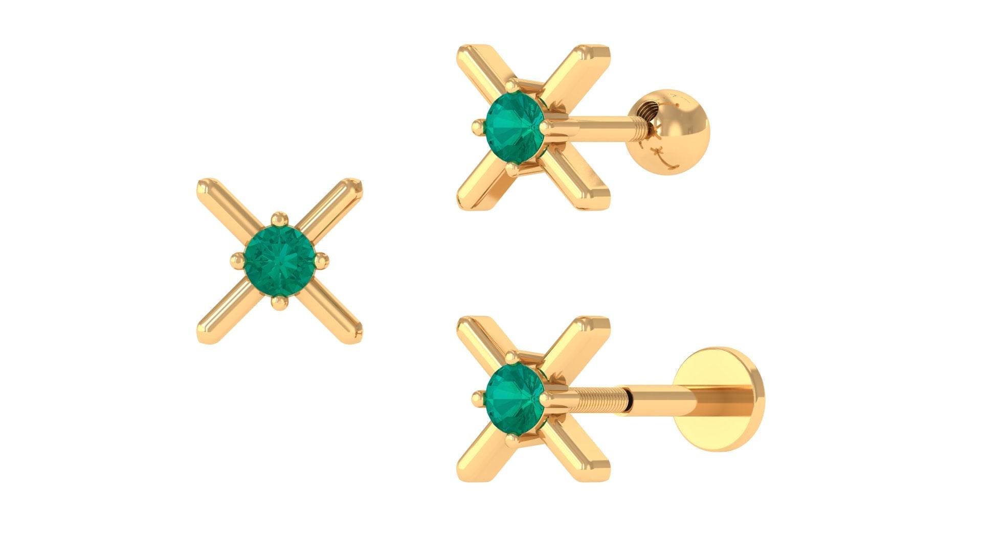 Green Emerald Unique Tragus Earring | Body Jewelry | Wiccan Center