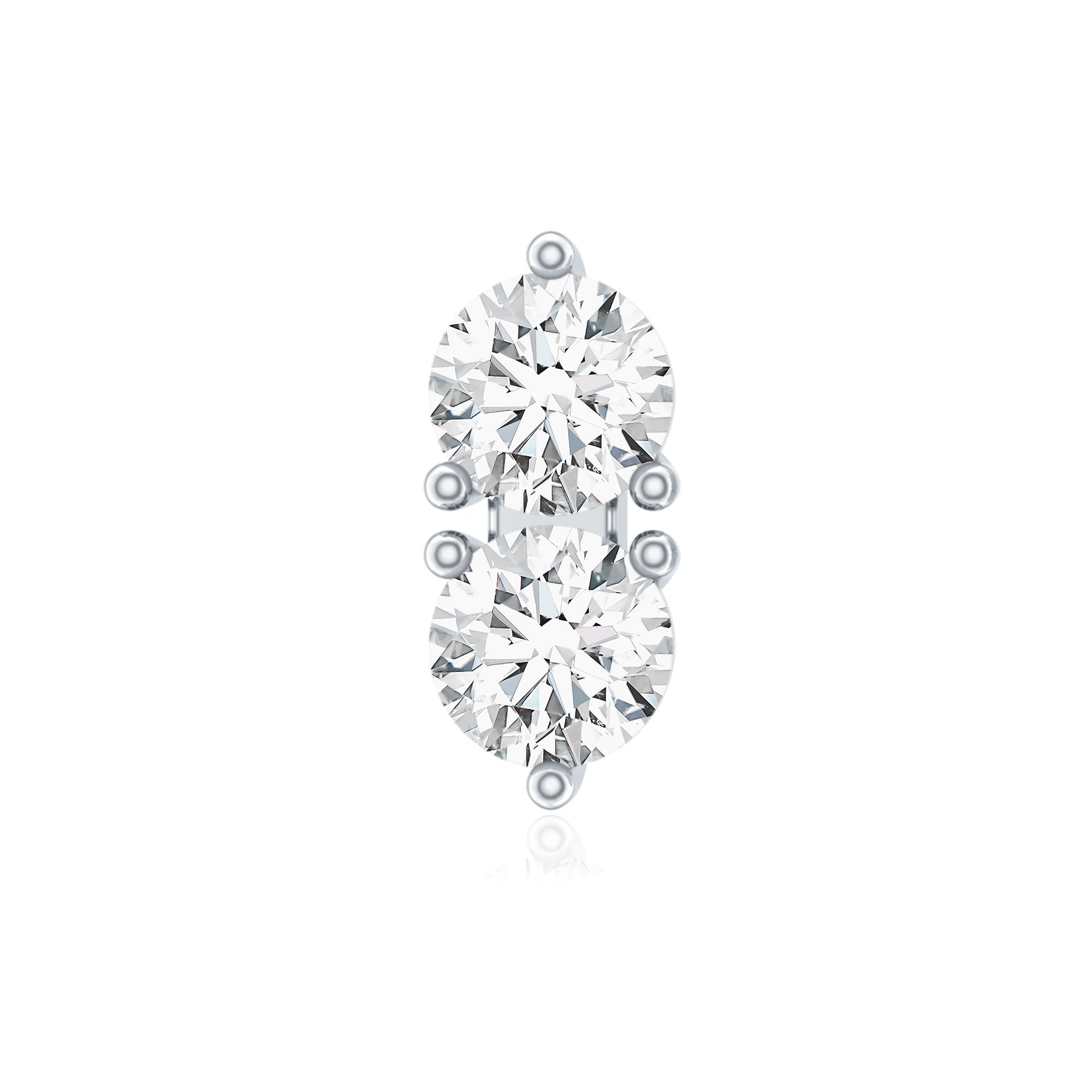 Minimalist Moissanite 2 Stone Earring for Tragus Piercing | Body Jewelry | Wiccan Center