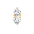Minimalist Moissanite 2 Stone Earring for Tragus Piercing | Body Jewelry | Wiccan Center