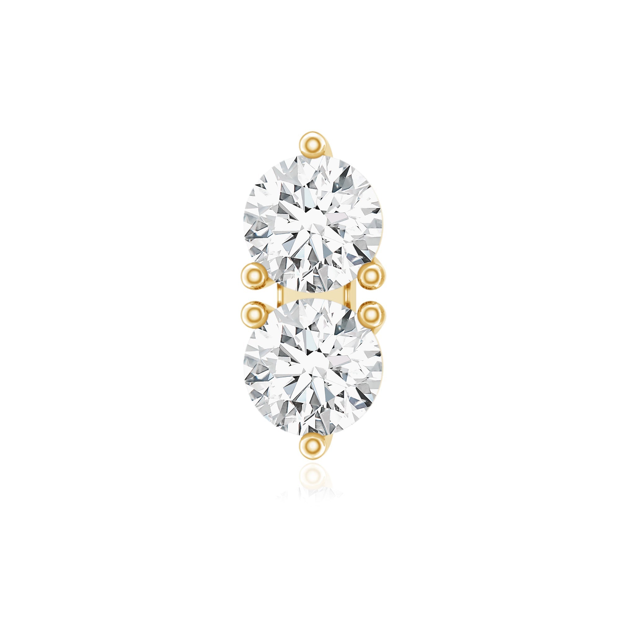 Minimalist Moissanite 2 Stone Earring for Tragus Piercing | Body Jewelry | Wiccan Center