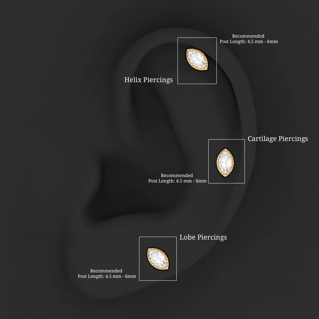 Marquise Diamond Solitaire Earring for Tragus Piercing | Body Jewelry | Wiccan Center