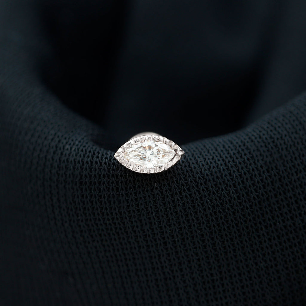 Marquise Diamond Solitaire Earring for Tragus Piercing | Body Jewelry | Wiccan Center