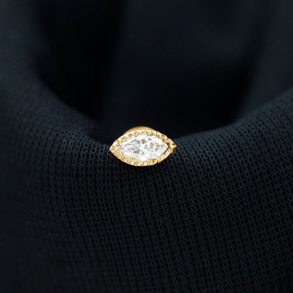 Marquise Diamond Solitaire Earring for Tragus Piercing | Body Jewelry | Wiccan Center