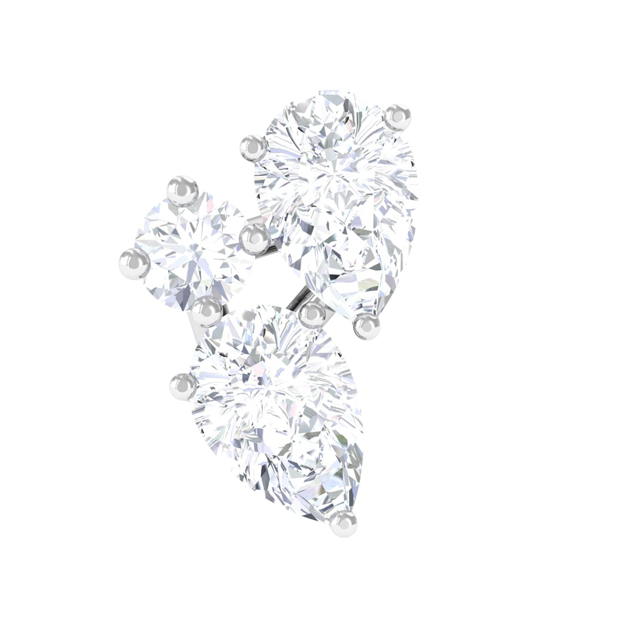 Natural Three Diamond Cluster Tragus Earring | Body Jewelry | Wiccan Center