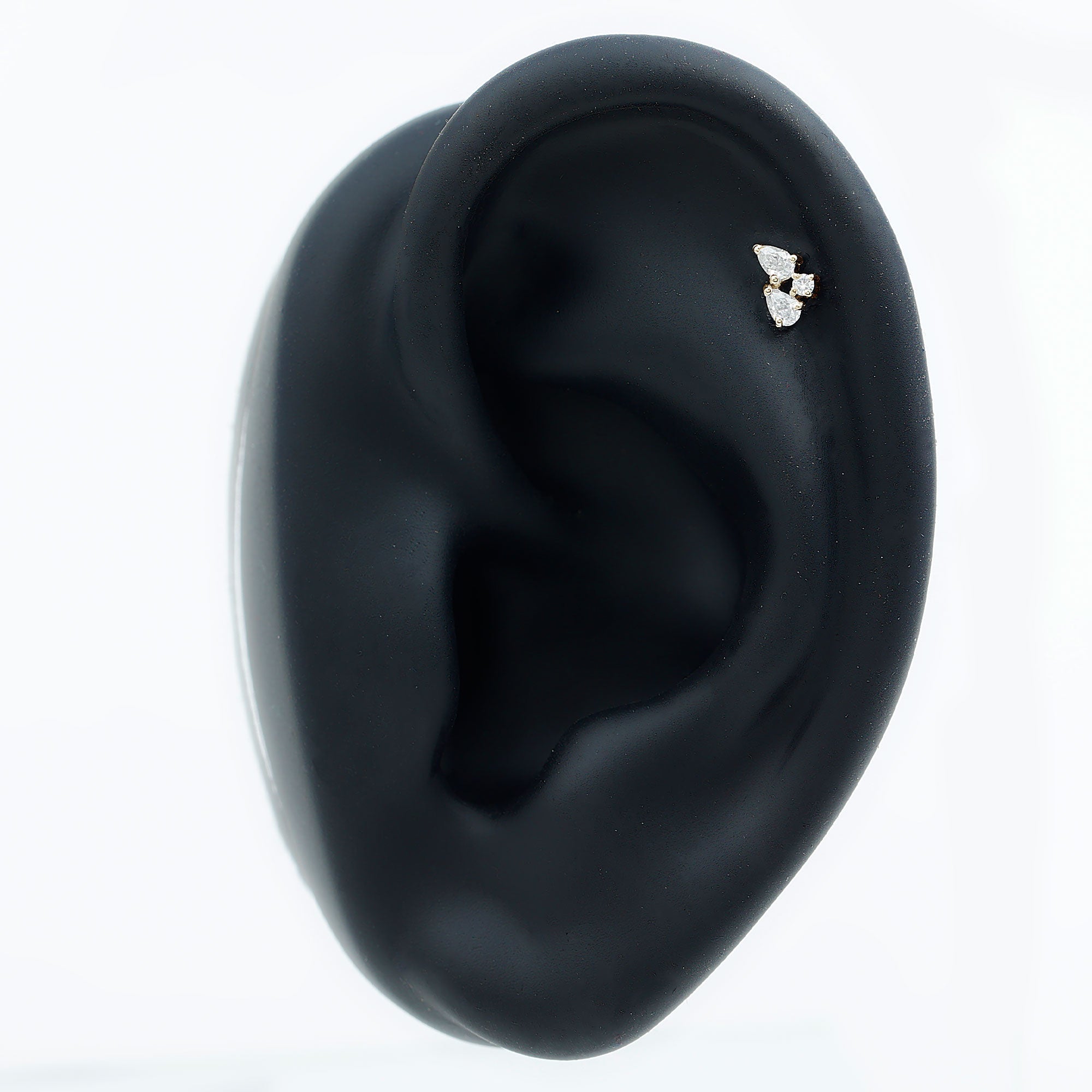 Natural Three Diamond Cluster Tragus Earring | Body Jewelry | Wiccan Center