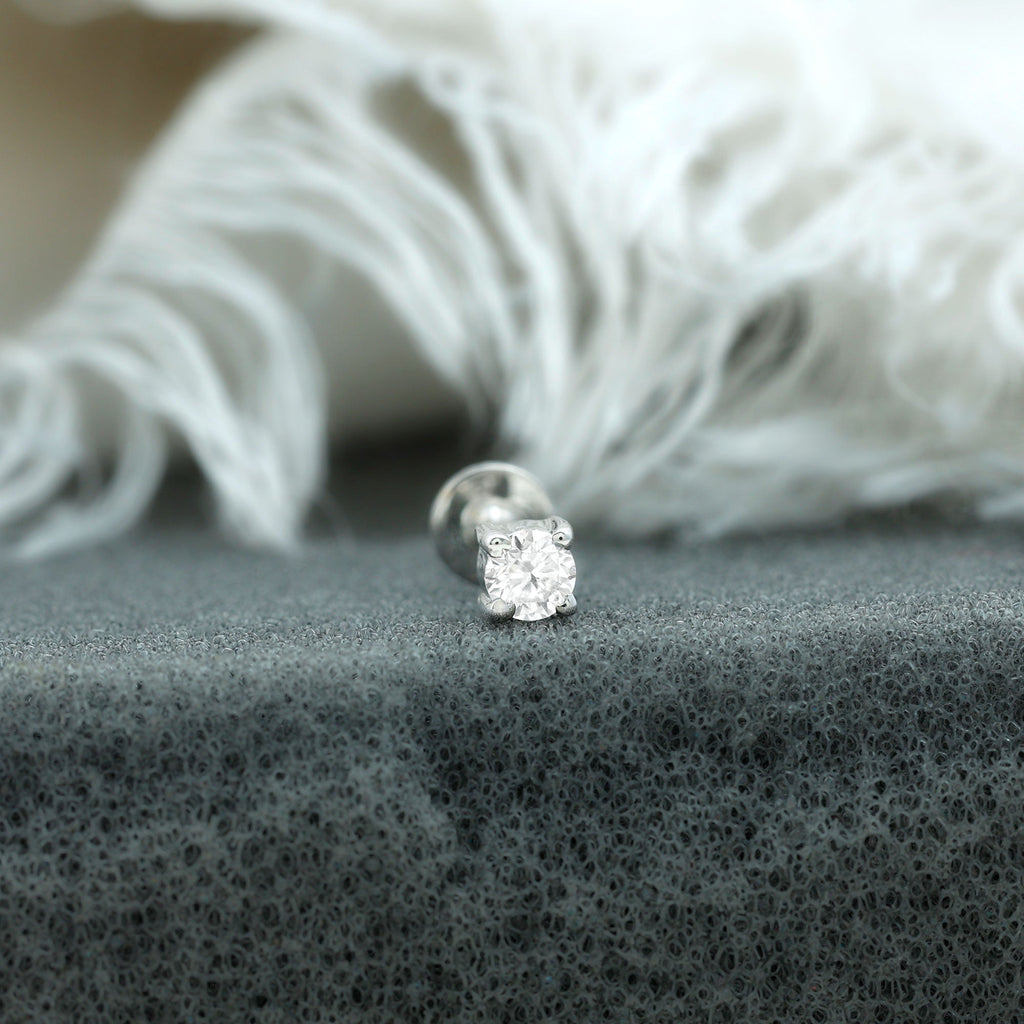 Minimalist Diamond Solitaire Tragus Earring | Body Jewelry | Wiccan Center