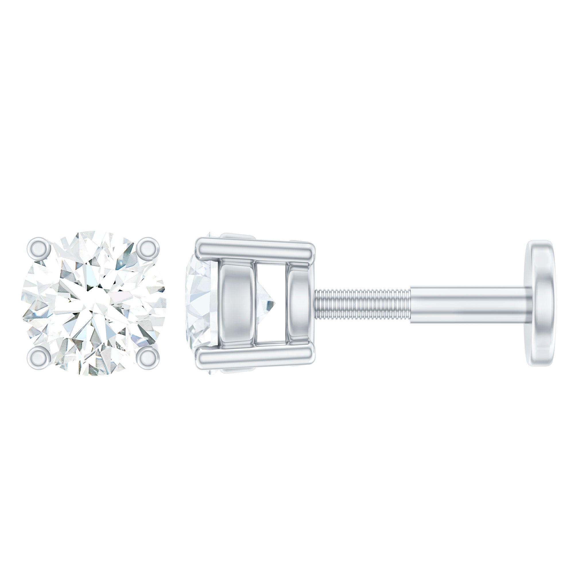 Minimalist Diamond Solitaire Earring for Tragus Piercing | Body Jewelry | Wiccan Center