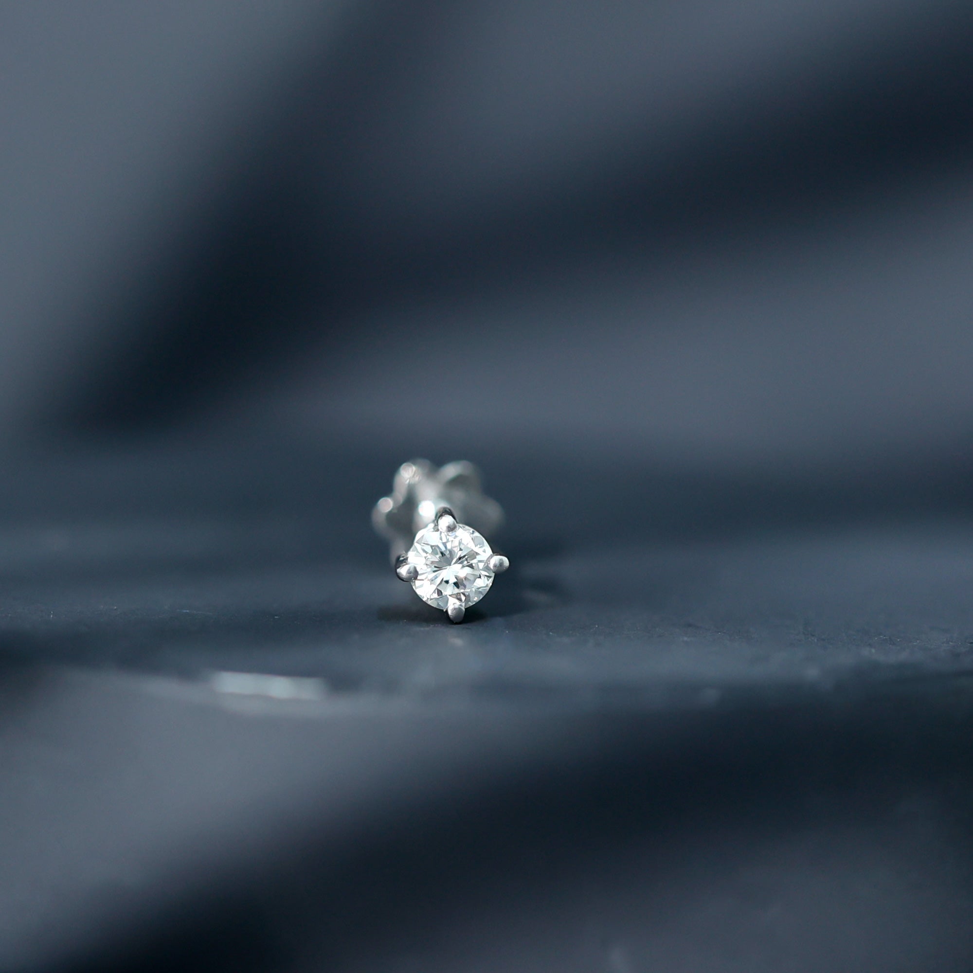 Minimalist Diamond Solitaire Earring for Tragus Piercing | Body Jewelry | Wiccan Center